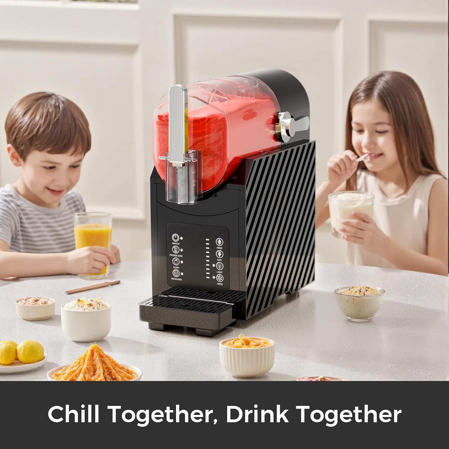 Slushie Machine for Home, Frozen Drink Maker with 3 Preset Modes Frozen Juice Slush Milkshake 58018RBM0 Kismile
