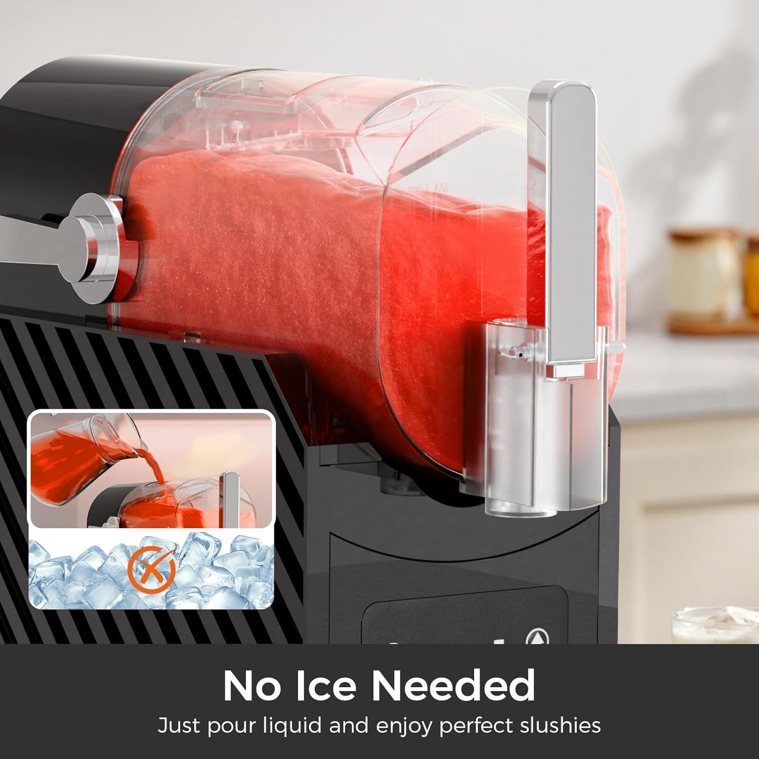 Slushie Machine for Home, Frozen Drink Maker with 3 Preset Modes Frozen Juice Slush Milkshake 58018RBM0 Kismile