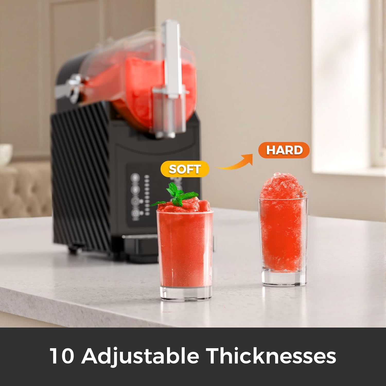 Slushie Machine for Home, Frozen Drink Maker with 3 Preset Modes Frozen Juice Slush Milkshake 58018RBM0 Kismile