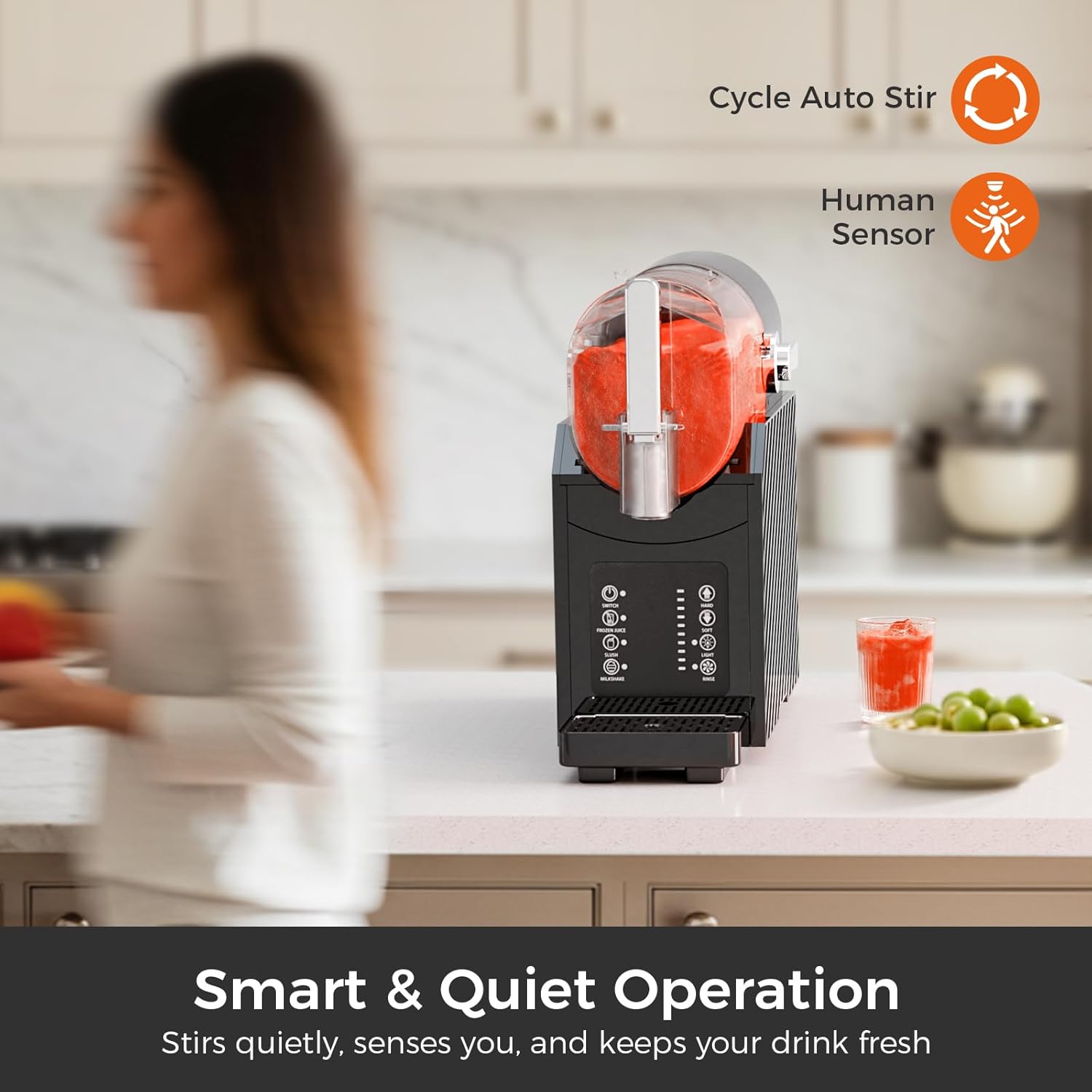 Slushie Machine for Home, Frozen Drink Maker with 3 Preset Modes Frozen Juice Slush Milkshake 58018RBM0 Kismile