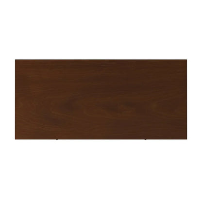 Overhead top surface view of solid mahogany chest showing deep warm brown finish natural grain and clean squared edges