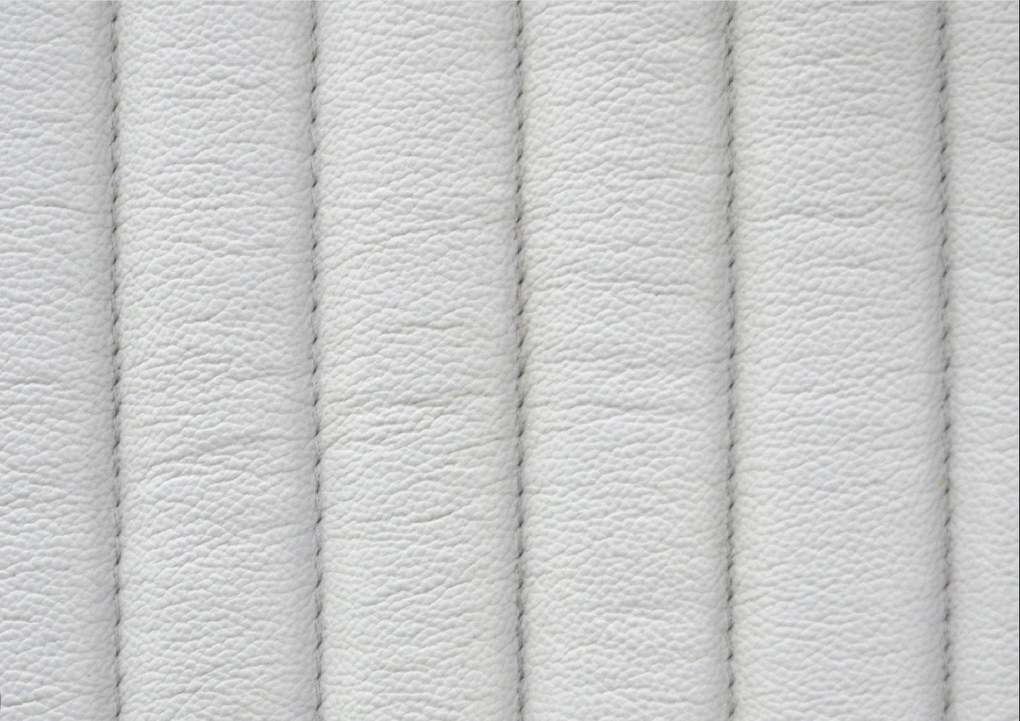 Stanford Round Fluted Leather Nightstand white genuine leather fluted texture close up detail stitching