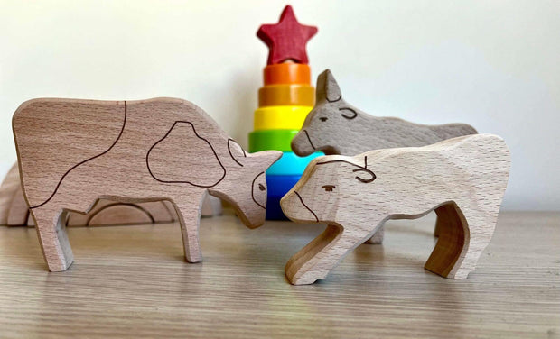 Wooden Farm Animals Set - Fluent Trends