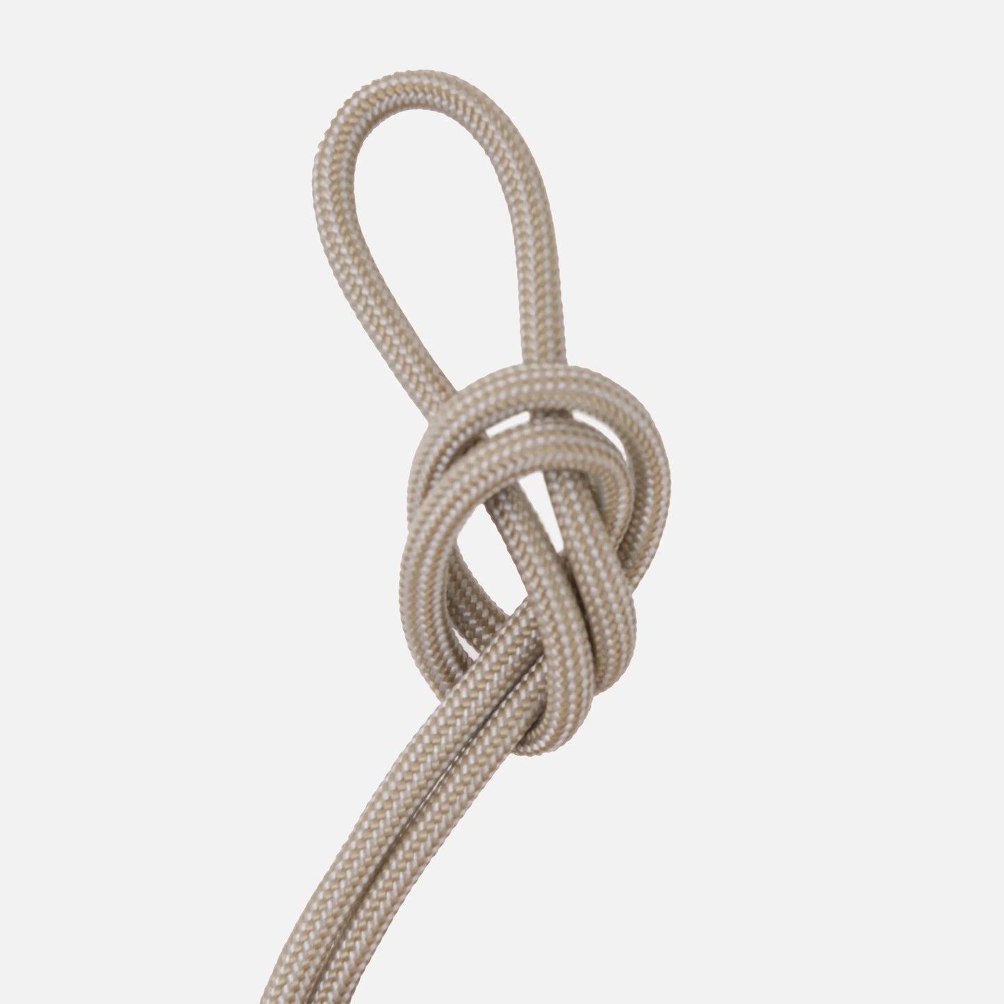 Taupe paracord knot detail of the Wrap hanging kit against a clean white background


