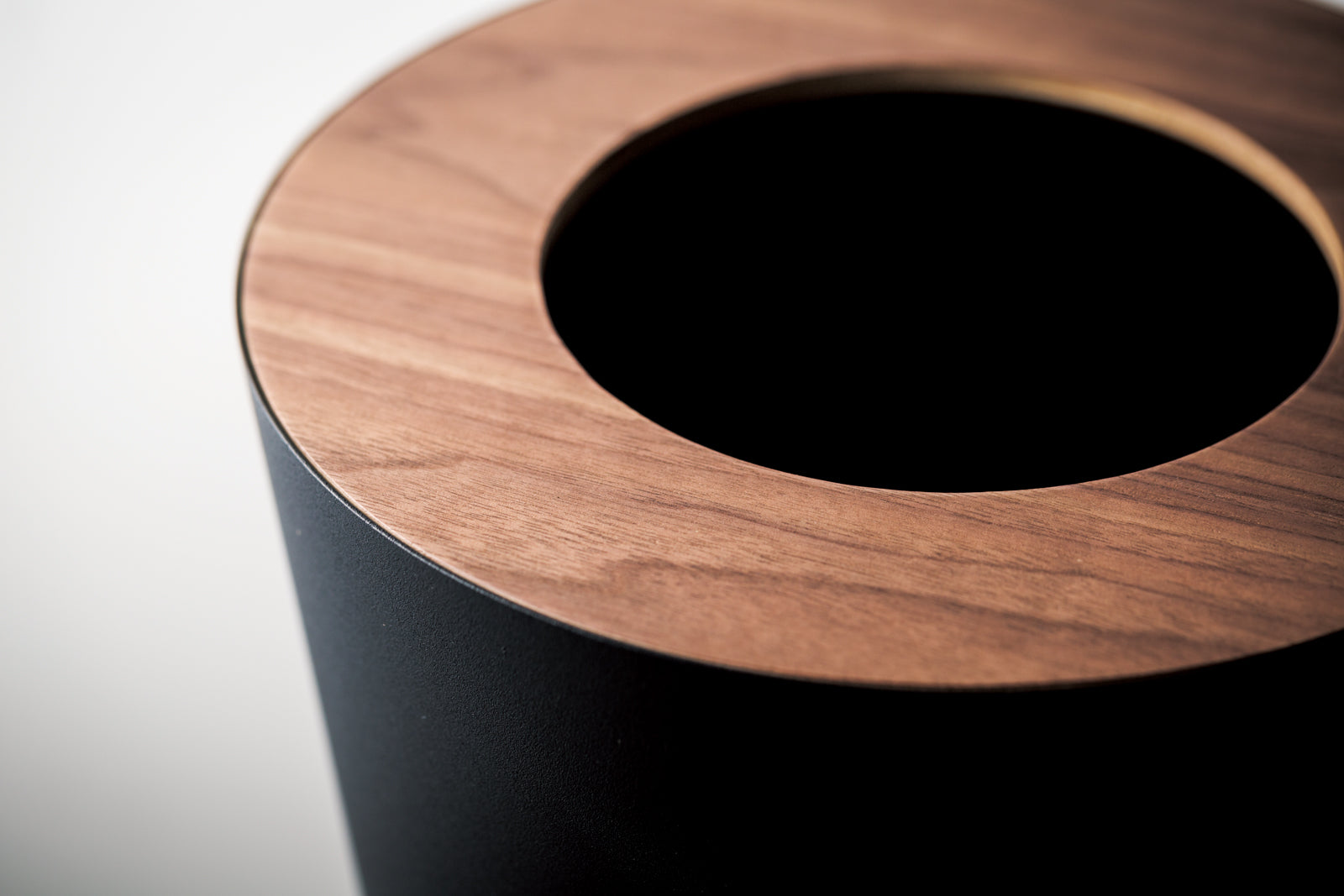 Trash Can - Round - Steel + Wood Yamazaki Home